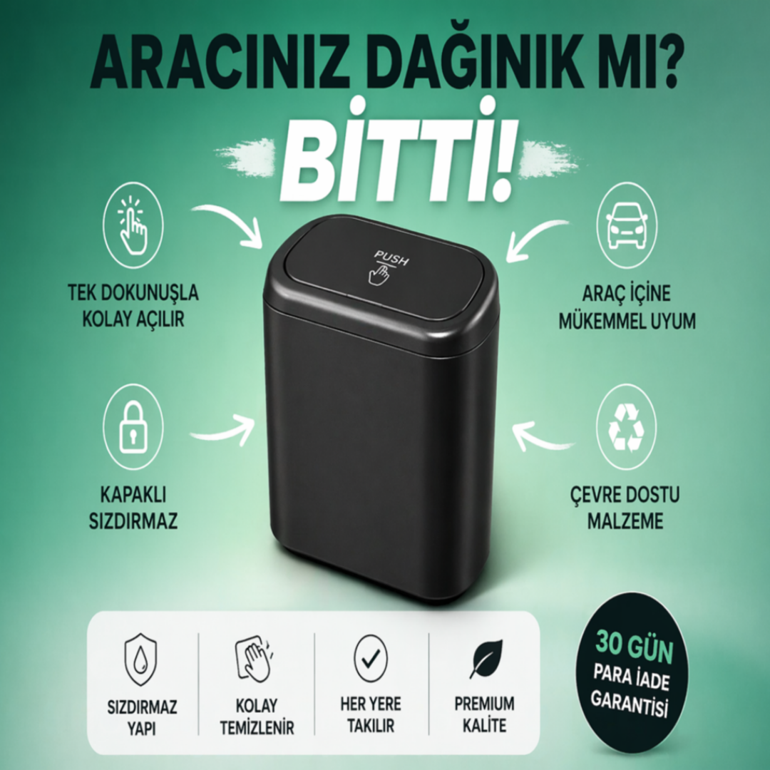 DriveClean™ Aracını Toparlayan Mini Çöp Kutusu