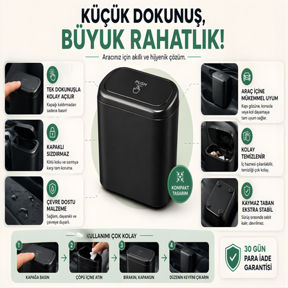 DriveClean™ Aracını Toparlayan Mini Çöp Kutusu